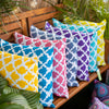 Arabesque Print Outdoor Scatter Cushions Garden Decorative Square Pillows Water Resistant
