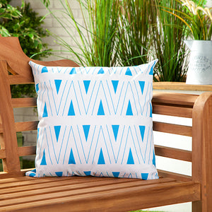 Blue and White Binary Scatter Cushion