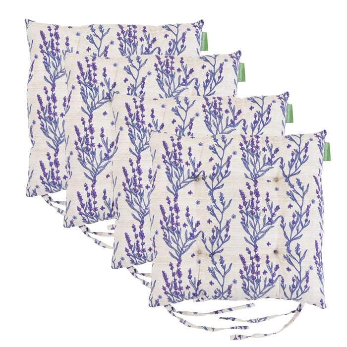Garden Water-Resistant Printed Seat Pads with Ties