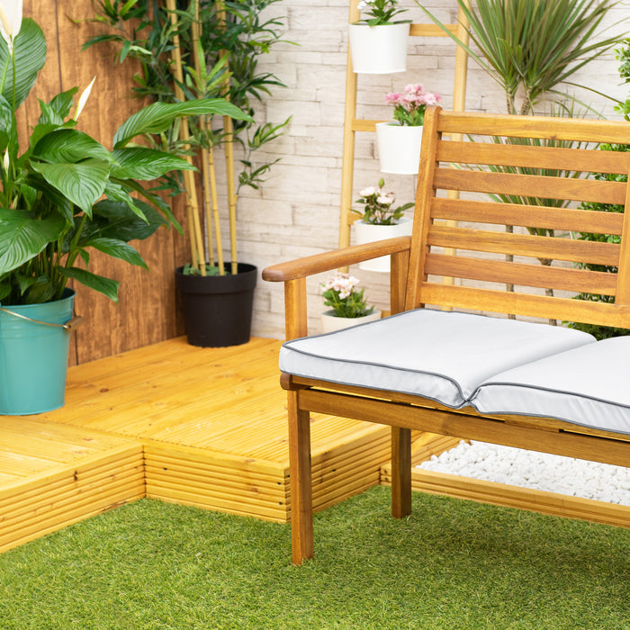 Garden Water-Resistant Foldable 4-Seater Bench Cushions