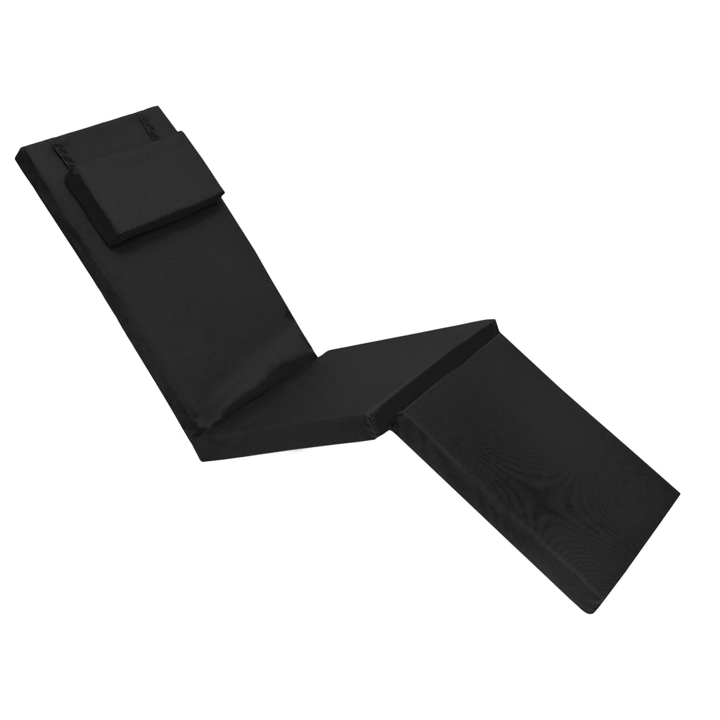 Water Resistant Outdoor Steamer Chair Cushion Folding Garden Sun Lounger Cushions Headrest