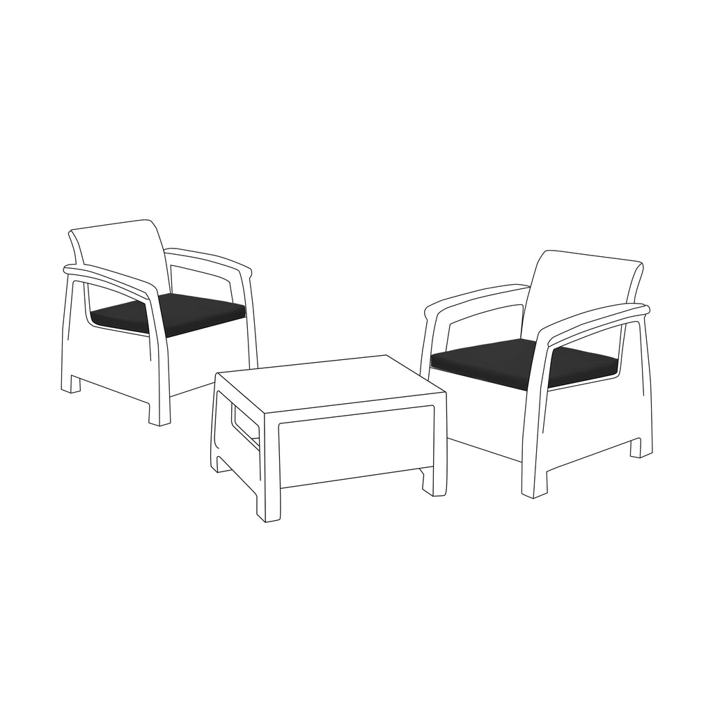 Outdoor Rattan Furniture Seat Pads Water Resistant Keter Corfu Furniture Cushions