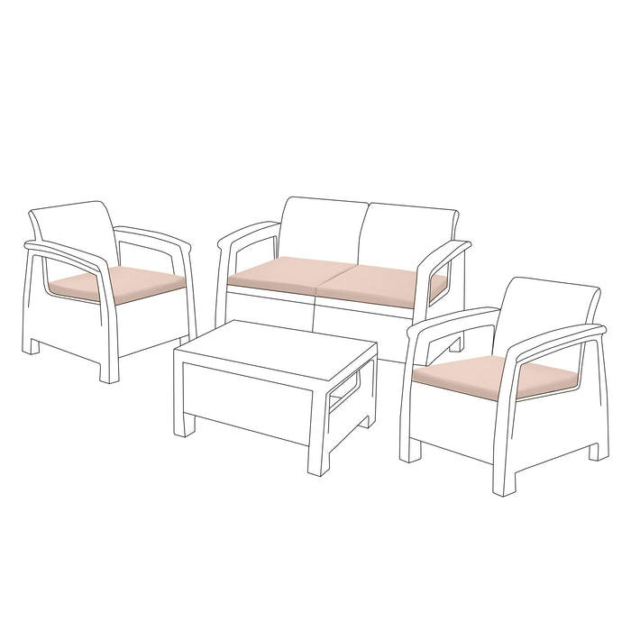Outdoor 2-Pieces Rattan Furniture Seat Pads
