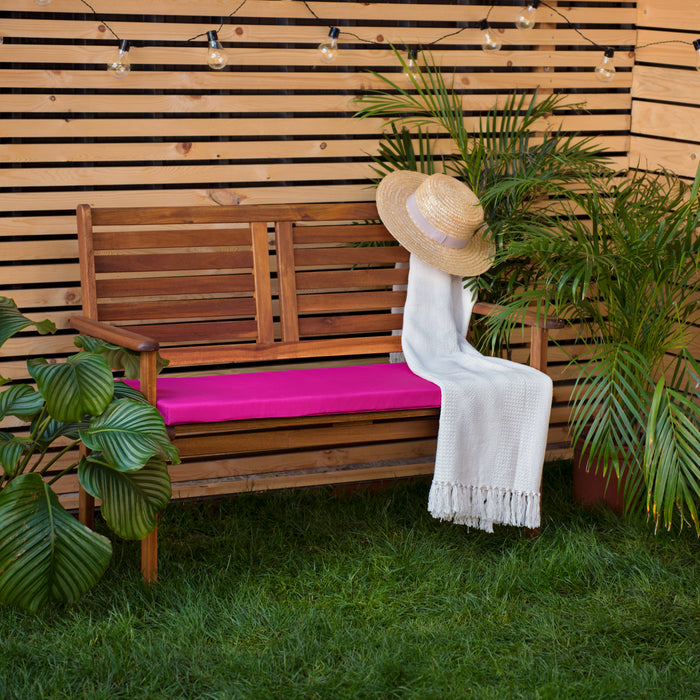 Pink Outdoor Garden Bench Seat Cushions Beech Rusty Rose Ticking