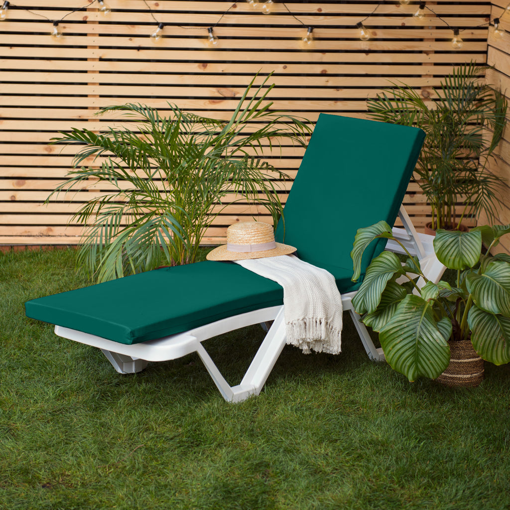 Outdoor Water Resistant Sun Lounger Cushions Garden Patio Lounger Pads