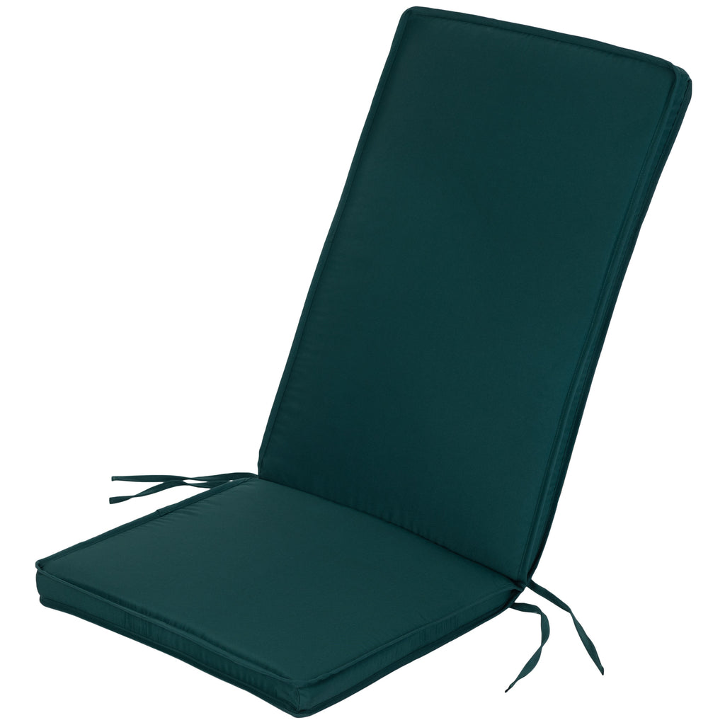 Outdoor High back Chair Cushions Water Resistant Garden Seat Pad Secure Ties & Elastic Band