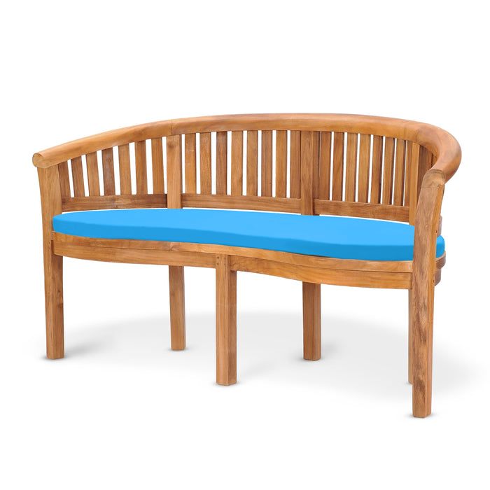 Water-Resistant Curved Banana Bench Seat Pad with Ties
