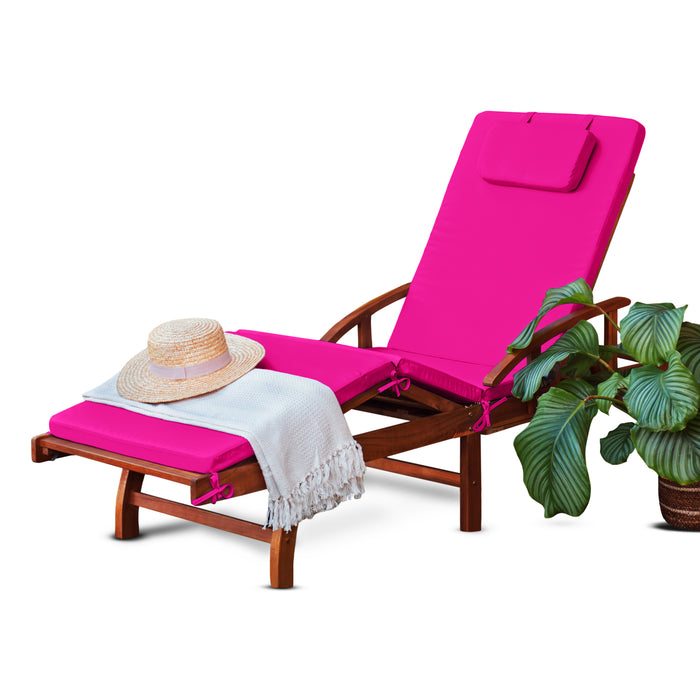Water-Resistant Sunbed Cushion With Headrest