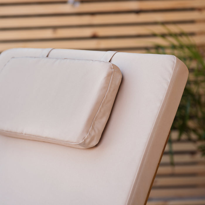 Water-Resistant Sunbed Cushion With Headrest