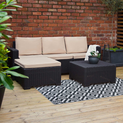 geometric garden rug