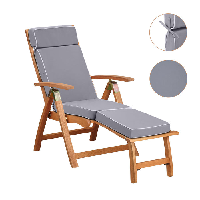 Foldable High-Back Recliner Chair Cushion With Ties