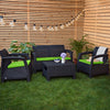 Water-Resistant 4-Piece Outdoor Rattan Seat Cushions for Garden Carolina Furniture Seat Pads