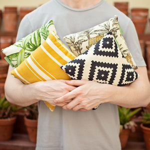 4 Piece Water Resistant Cotton Canvas Mini Scatter Cushions Throw Pillows