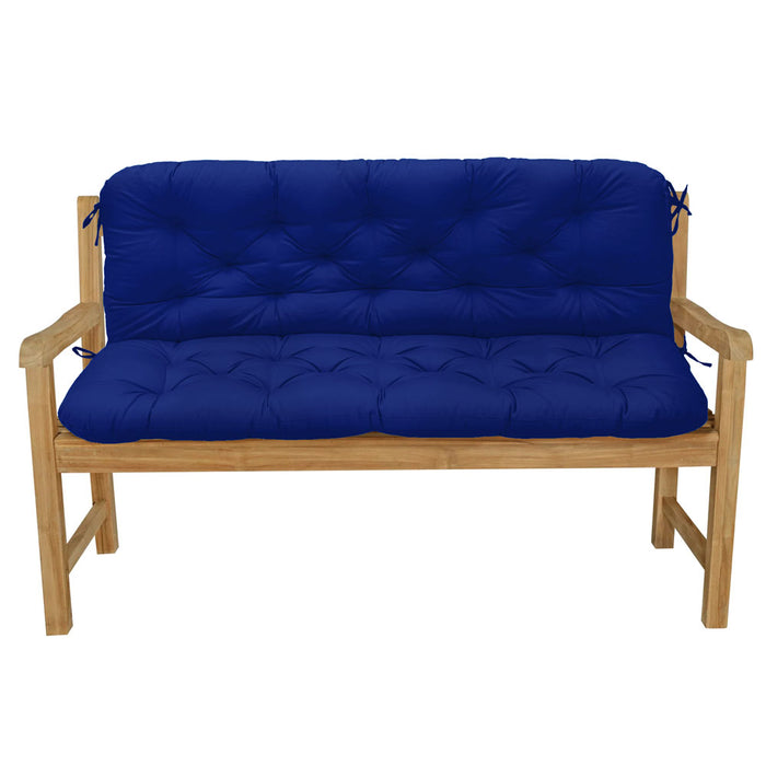 2 Seater Outdoor Tufted Bench Pad With Back Cushion
