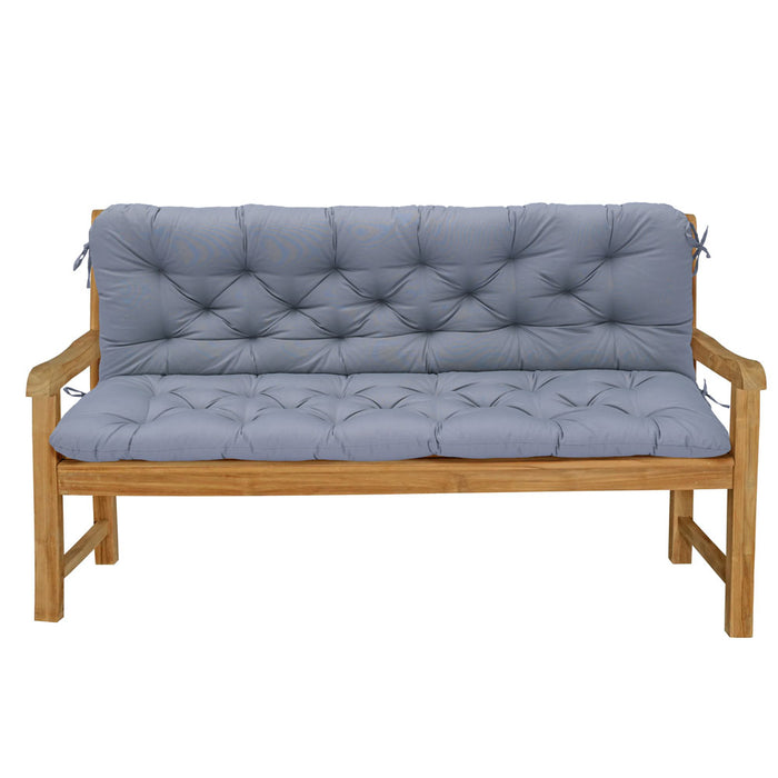 Garden 3-Seater Tufted Bench Seat and Back Cushions with Ties