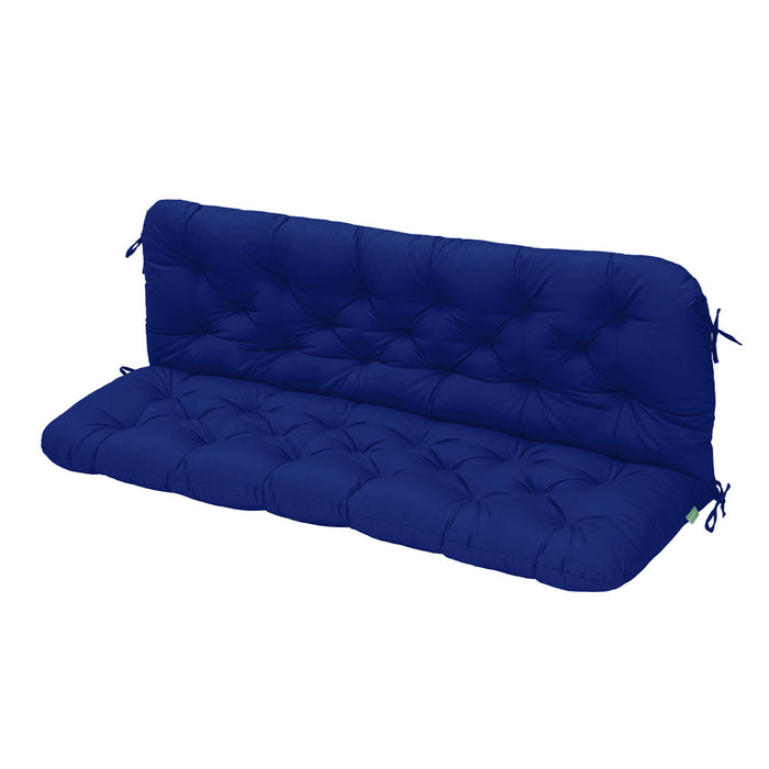 Garden 3-Seater Tufted Bench Seat and Back Cushions with Ties