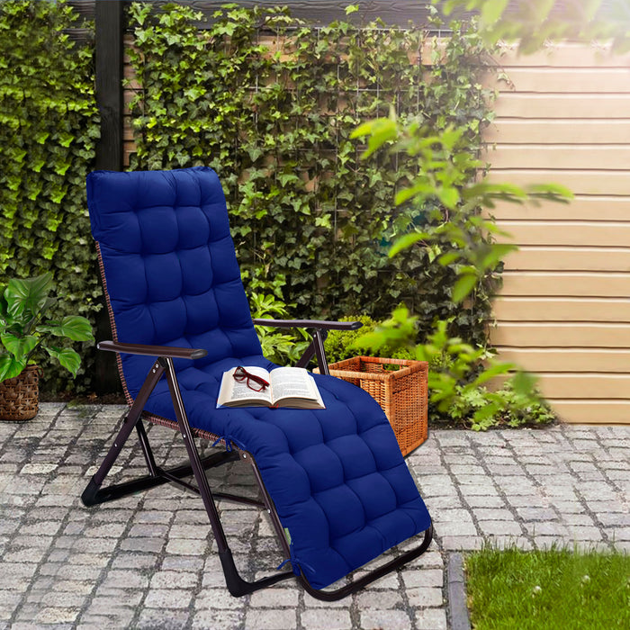 Outdoor Patio Sun Lounger Chair Pad With Secure Ties